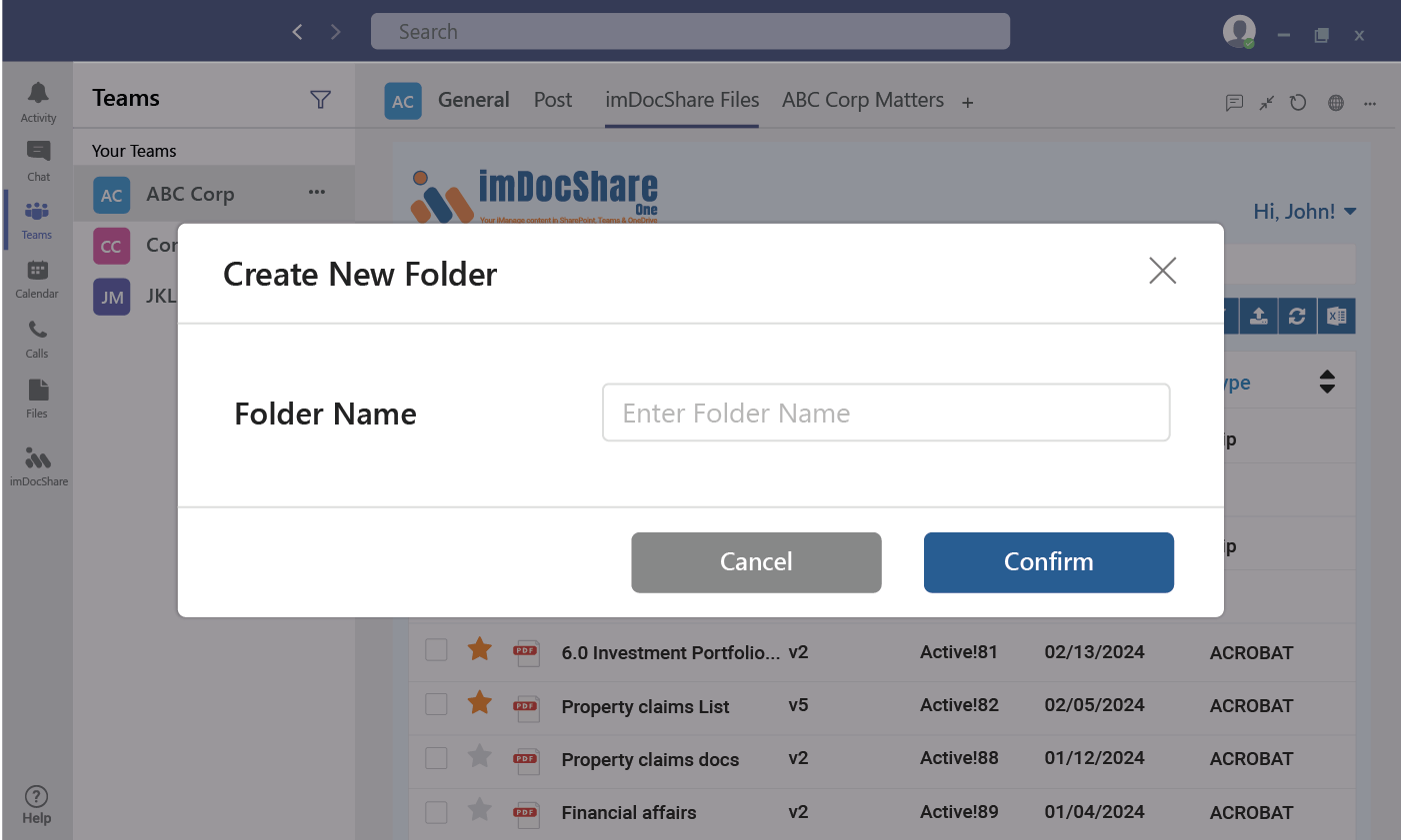 imDocShare-Create-folder